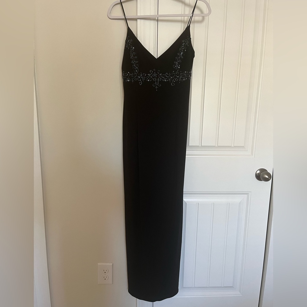 Formal spaghetti strapped dress with sequins